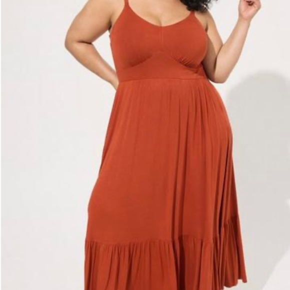 Torrid Burnt Orange Super Soft Maxi Dress size 0 - Picture 1 of 6